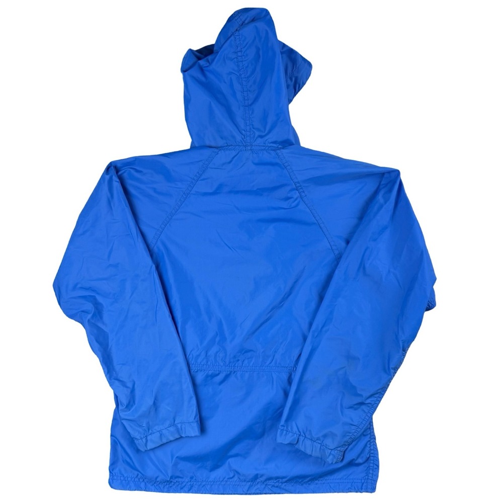 Vintage LL Bean Anorak Windbreaker Jacket Blue Nylon Pullover Hooded Mens Medium - Picture 2 of 6